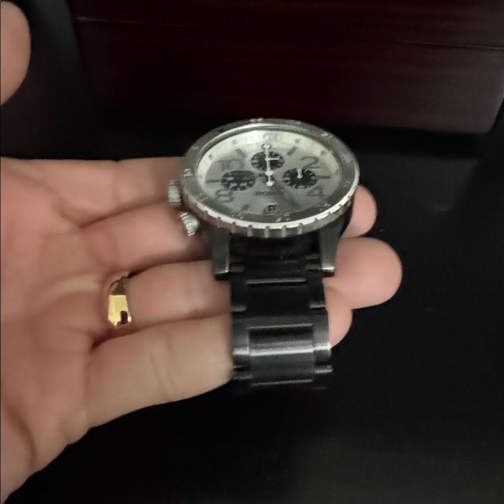 41-30 Nixon two toned Black and Silver Chronograph Watch - Picture 3 of 4